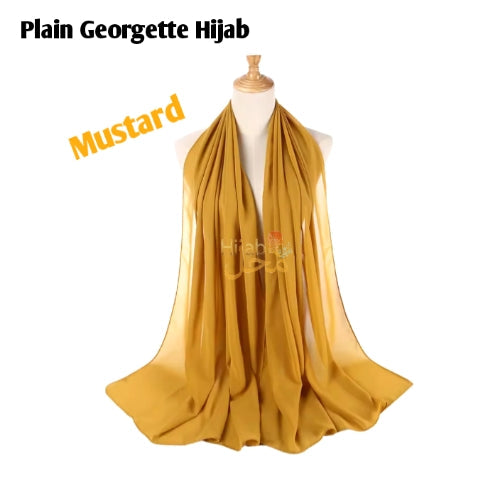 Plain Georgette Hijab (Mustard)