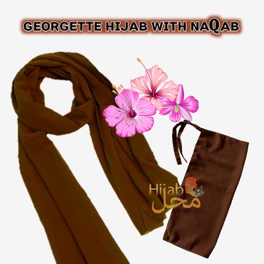 Georgette Hijab & Naqab Set (Hazelnut)