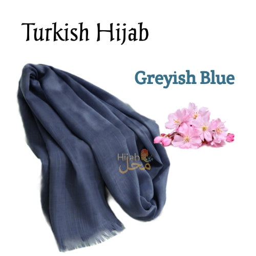 Turkish Hijab (Greyish Blue)