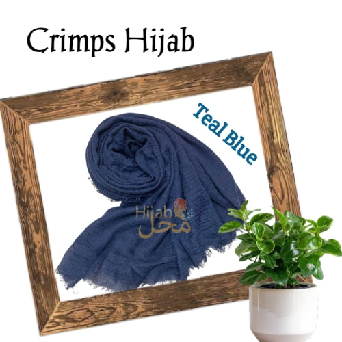 Crimps Hijab (Teal Blue)